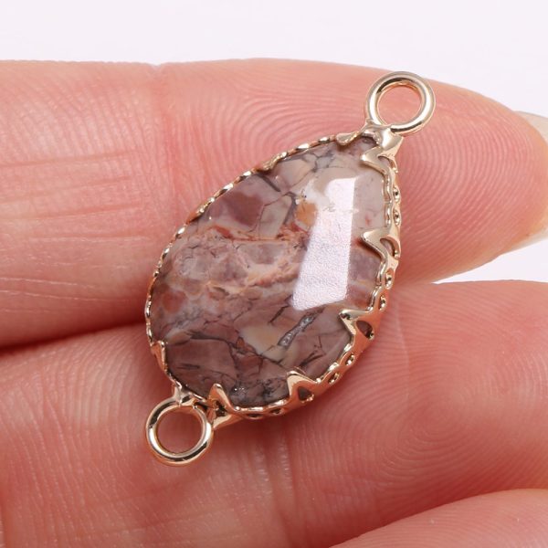 Drop Shaped Faceted Natural Stone Connector
