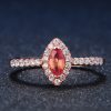 Natural citrine and zircon rose gold jewelry set