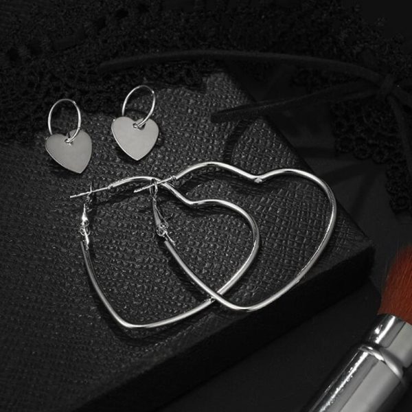 Geometric peach heart earrings earrings set