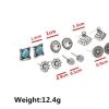 Explosion models retro turquoise shells a variety of 6 pairs of earrings set combination earrings jewelry women's