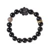 Creative Niche Cute Lying Rabbit Simple Obsidian Bracelet