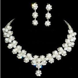 Bridal Jewelry Necklace Earrings Crown 3-Piece Set