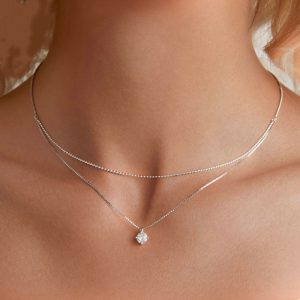 All-matching New Shining Double-layer Necklace S925 Sterling Silver Personality