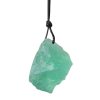 Natural Green Fluorite Pendant Rough Stone Irregular Crystal Necklace