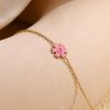 Gold Drop Oil Serrated Petal Bracelet For Women