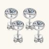 Round Moissanite Stud Earrings Bubble Couple S925 Silver