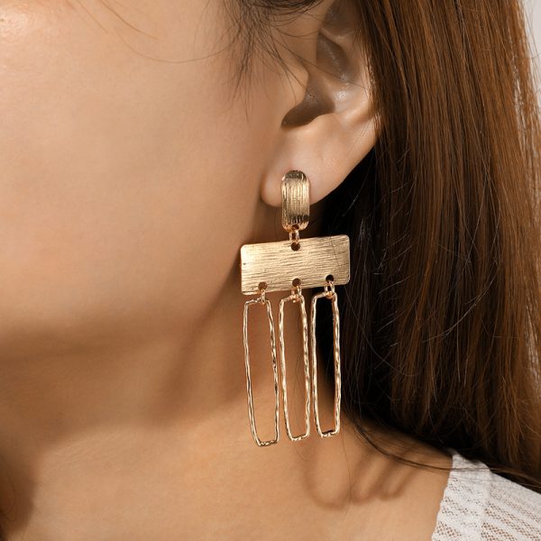 Irregular rectangular drop earrings