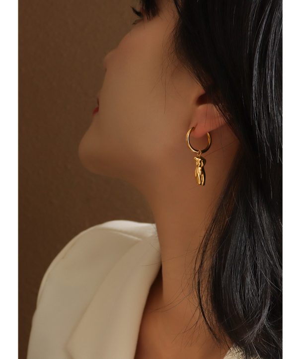 Body Art Side Face Heavy Circle Earrings