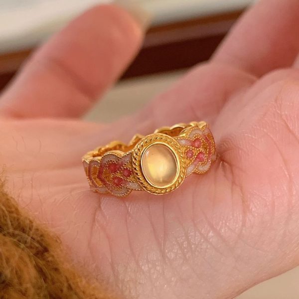 Escape Crystal Enamel Ring Women's New Opening