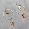 Leaves Wood Earing