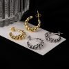 Spiral Twisted Metal Circle Female Stud Earrings