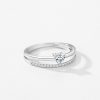S925 Loving Heart In Sterling Silver Zircon Ring Light Luxury