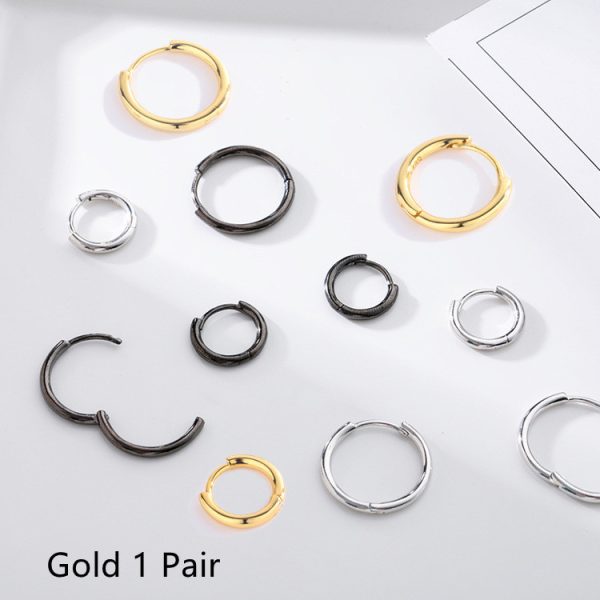 S925 Sterling Silver Solid Circle Earrings For Men And Women