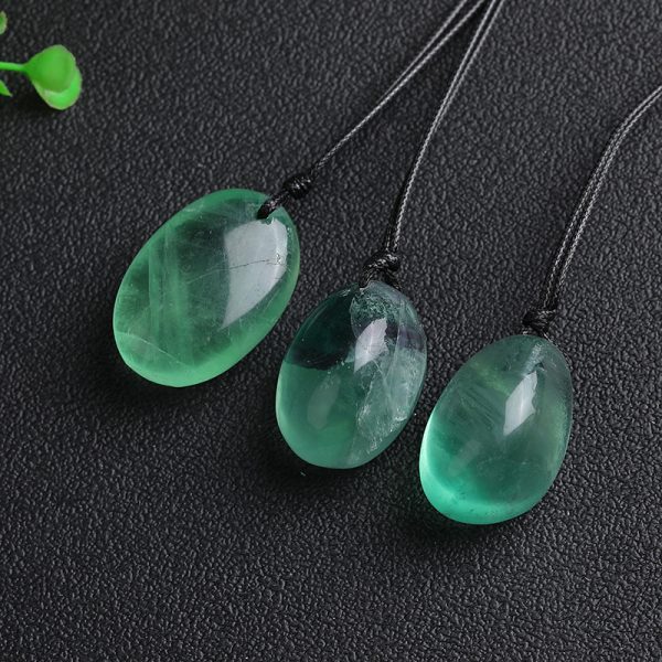 Natural Crystal Stone Green Fluorite Necklace
