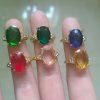 Inlaid Zircon Love Heart-shaped Ring All-match Open Ring
