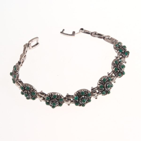 Women's Silver-plated Beautiful Flowers-shaped Diamond Bracelet