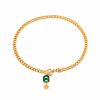 French Retro Emerald Zircon Pendant Necklace