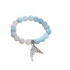 Original White Stone Chalcedony Bracelet Angel Wings Cool High Sense