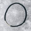 Simple Frosted Cut Black Agate Bracelet For Women