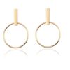 New Alloy Rectangular Sleeve Circle Ear Studs