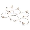 Broken Turquoise V-shaped Bracelet Six-piece Set