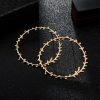 Leaf circle circle geometric earrings
