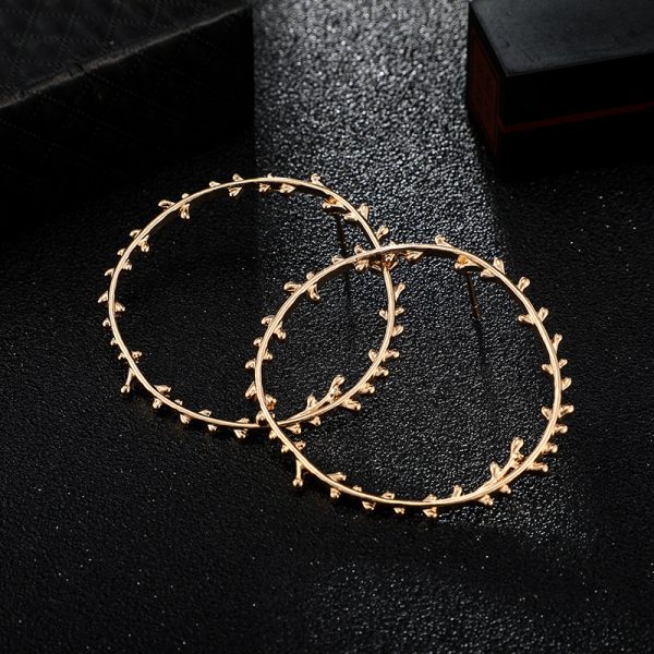 Leaf circle circle geometric earrings