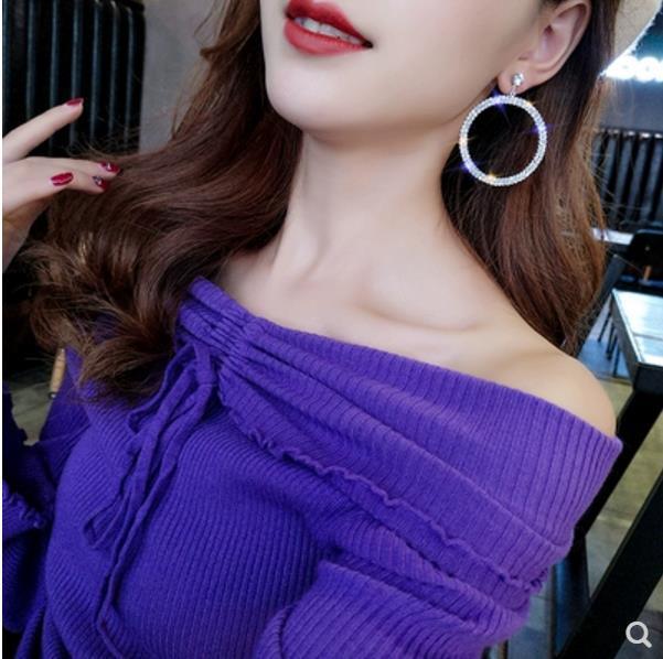 Female Flash Large Circle Earrings