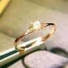 OL Minimalist Zircon Women's Ring Copper Plated White Gold