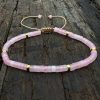 Natural Stone 42 Spacer Glitter Stone Crystal Adjustable Bracelet