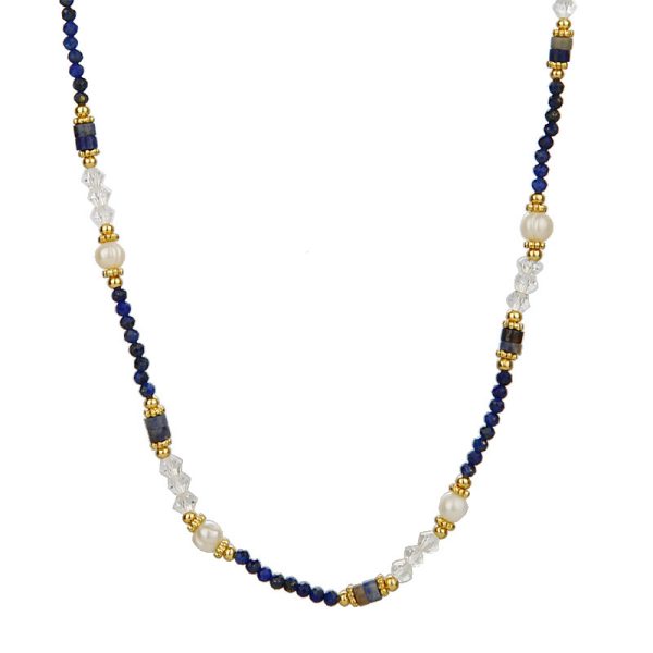 New Chinese Retro Natural Stone Pearl Crystal Necklace For Women