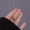 S925 Sterling Silver Camellia Inlaid Zirconium Necklace Temperament Light Luxury