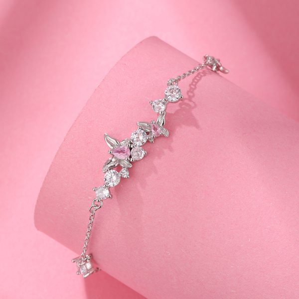 S925 Sterling Silver Sweet Butterfly Bracelet For Women Simple