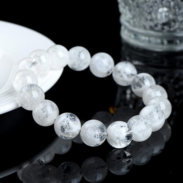 Natural Blizzard Snowflake Round Beads Women's Bracelet