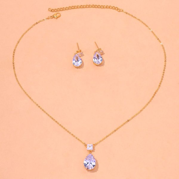 Simple Jewelry Set Bride Necklace And Earrings Suite