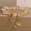 Amethyst Zircon Flower Pendant Women's Bracelet