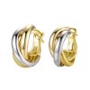 925 Silver Mosquito Coil Circle Retro Hong Kong Style Two-color Earrings