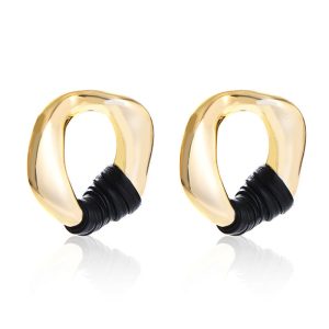Earrings Female Ins Design Winding Irregular Circle Earrings