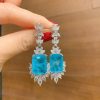 Creative Models Full Of Diamonds Ring Necklace Earrings Jewelry Set