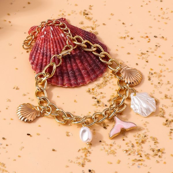 Women's Shell Pearl Mermaid Tail Bracelet
