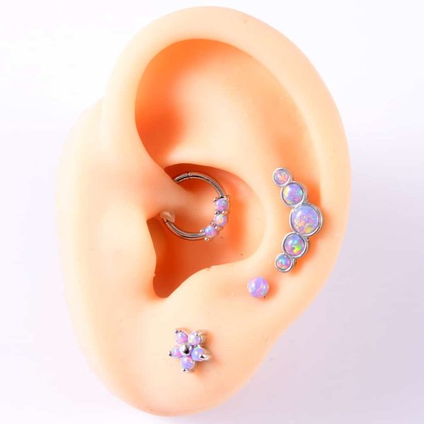Opal Stud Set Of 4 Purple O Bao Nose Ring Ear Bone Stud