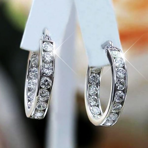 Fashion Zircon Feminine Personality Circle Earrings