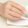 Handmade Hibiscus Stone Rose Flower  Female Ring Wholesale Jewelry
