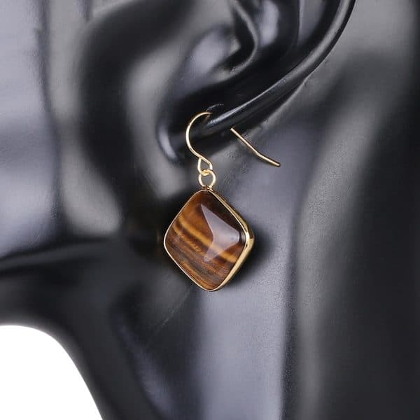 Natural Stone Amethyst Eardrops