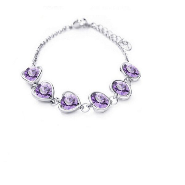 High-end Fashion Peach Heart Crystal Bracelet