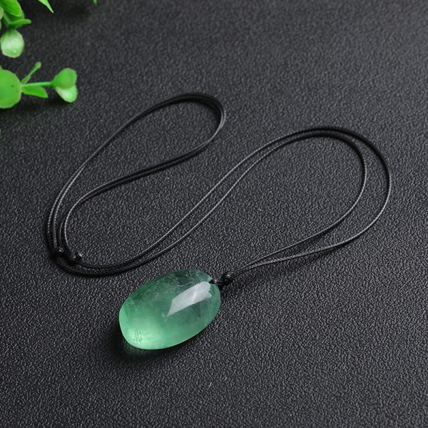 Natural Crystal Stone Green Fluorite Necklace