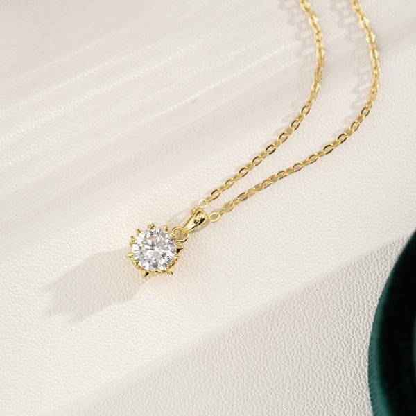 925 Sterling Silver Pendant Moissanite Necklace For Women