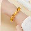 Yellow Transparent Glass Women Bracelet