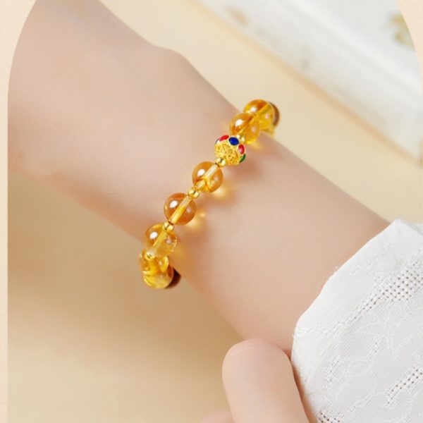 Yellow Transparent Glass Women Bracelet