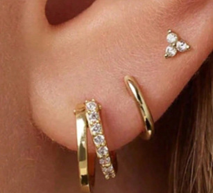 2ab08da3-35f5-4f8c-a155-a0081510b963.jpg Brass Electroplating Inlaid Zircon XINGX Butterfly Earrings Three-piece Set